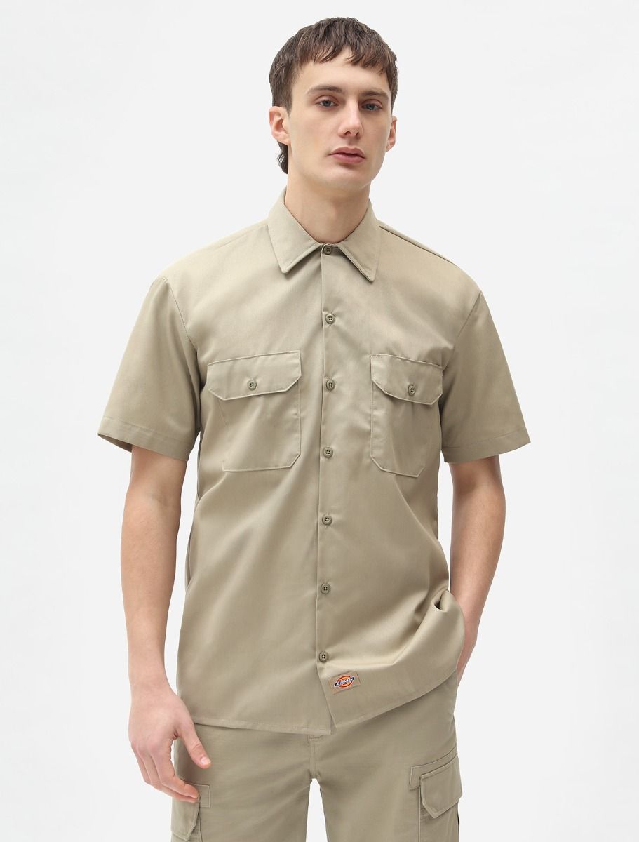 Chemise Homme Manche Courte Dickies Work Shirt Beige