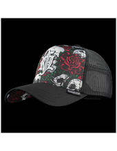 Charger l&#39;image dans la galerie, CASQUETTE ROCK’NFREELIFE SKULL&#39;N RED ROSES
