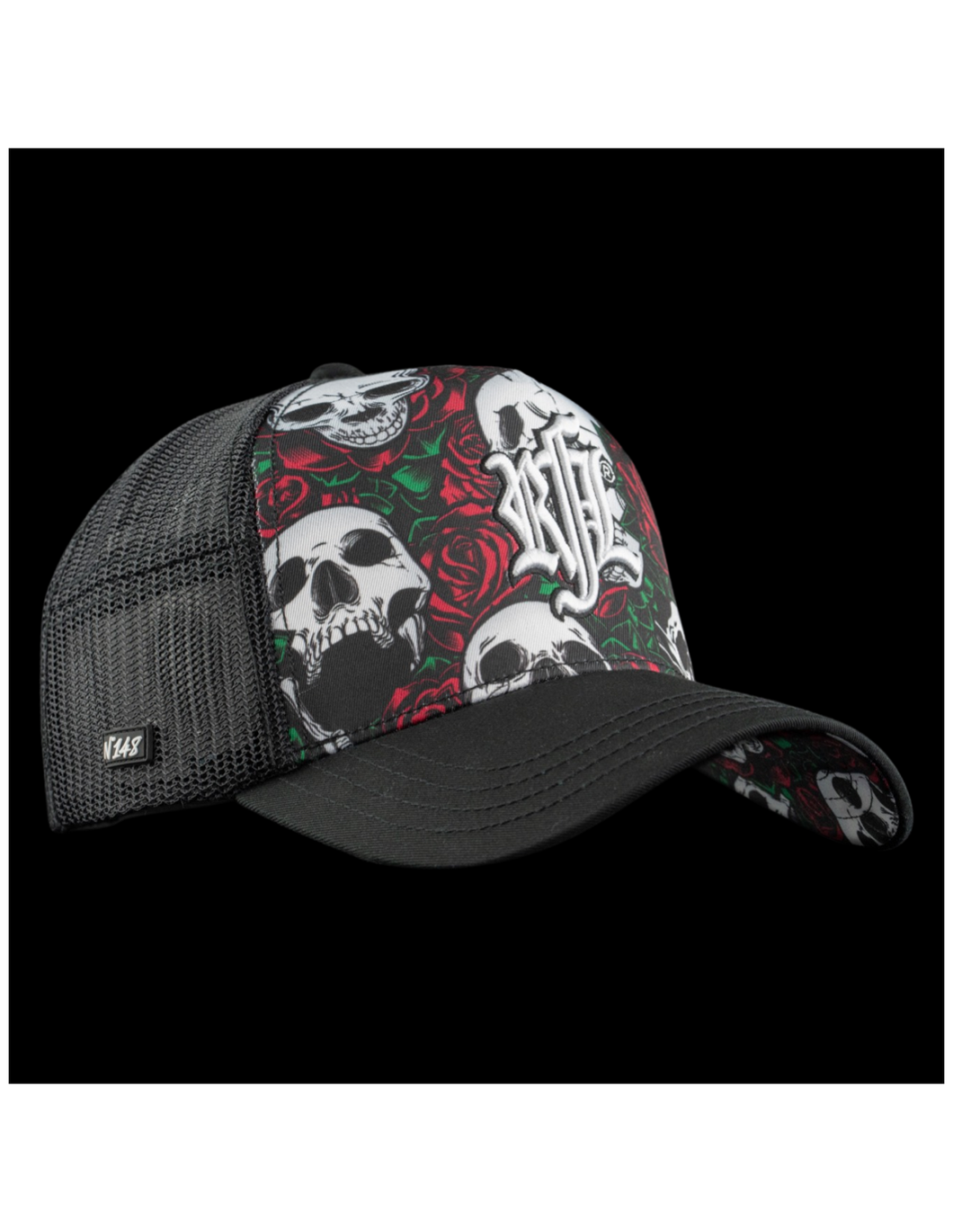 CASQUETTE ROCK’NFREELIFE SKULL'N RED ROSES