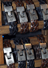 Charger l&#39;image dans la galerie, Bracelet Homme Cuir Tressé Punto ArTALCAHUNO
