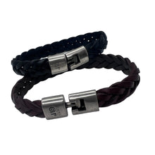 Charger l&#39;image dans la galerie, Bracelet Homme Cuir Tressé Punto Ar  06
