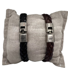 Charger l&#39;image dans la galerie, Bracelet Homme Cuir Tressé Punto Ar  06

