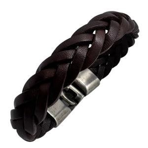 Bracelet Homme Cuir Tressé Punto Ar 44 - Élégance et Robustesse en Noir et Brun