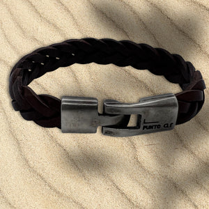 Bracelet Homme Cuir Tressé Punto Ar 44 - Élégance et Robustesse en Noir et Brun