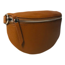 Charger l&#39;image dans la galerie, Sac Banane En Cuir Grainé Homme et Femmme Format Classique Porté Ceinture et Poitrine Idéal Sport et Voyage Matéra-Camel
