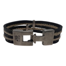 Charger l&#39;image dans la galerie, Bracelet Homme Punto Ar 202 - Élégance Naturelle en Cuir et Chanvre
