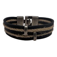 Charger l&#39;image dans la galerie, Bracelet Homme Punto Ar 202 - Élégance Naturelle en Cuir et Chanvre
