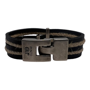 Bracelet Homme Punto Ar 202 - Élégance Naturelle en Cuir et Chanvre