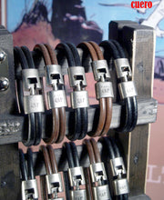 Charger l&#39;image dans la galerie, BRACELET HOMME CUIR PUNTO AR  CHINAS 22
