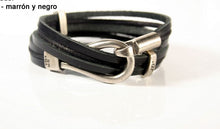 Charger l&#39;image dans la galerie, Bracelet Homme Cuir Punto AR Corto Maltes 132 - Élégance Masculine en Noir et Brun
