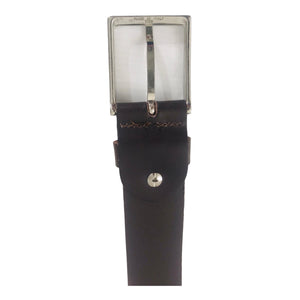 Ceinture Homme Cuir Véritable  3,5 cm Marron Foncé-CTR2011