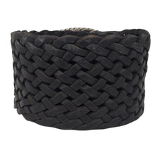Charger l&#39;image dans la galerie, Ceinture Femme Cuir Véritable Tréssé 6 cm avec Boucle Ovale Western Cactus - Noire - CTR2001
