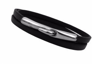Bracelet Femme Cuir Plat 5 mm Triple Tours-Gaia