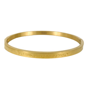 BRACELET MESSAGE doré "Je suis une princesse"