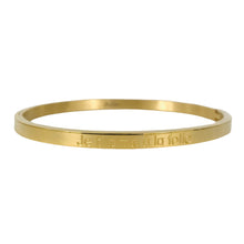 Charger l&#39;image dans la galerie, BRACELET MESSAGE doré &quot;Je t&#39;aime à la folie&quot;
