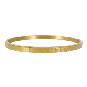 BRACELET MESSAGE doré "Je t'aime à la folie"