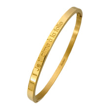 Charger l&#39;image dans la galerie, BRACELET MESSAGE doré &quot;Je t&#39;aime à la folie&quot;
