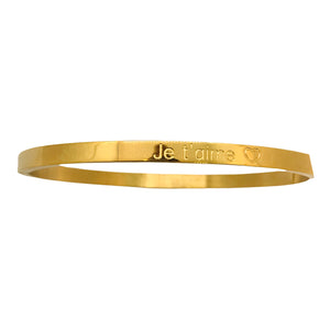 BRACELET MESSAGE doré  "Je t'aime"