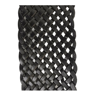 Ceinture Femme Cuir Véritable Tréssé 6 cm avec Boucle Ovale Western Cactus - Noire - CTR2001