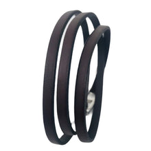 Charger l&#39;image dans la galerie, Bracelet Homme &amp; Femme Cuir Plat 5 mm Triple Tours-Lagos
