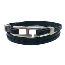 Charger l&#39;image dans la galerie, Bracelet Homme &amp; Femme Cuir Plat 5 mm Triple Tours-Lagos
