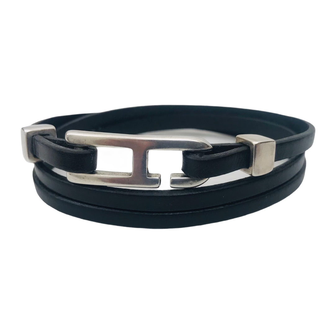 Bracelet Homme & Femme Cuir Plat 5 mm Triple Tours-Lagos