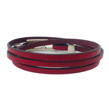 Charger l&#39;image dans la galerie, Bracelet Homme &amp; Femme Cuir Plat 5 mm Triple Tours - Lagos, Élégance Unisexe en Couleurs Variées
