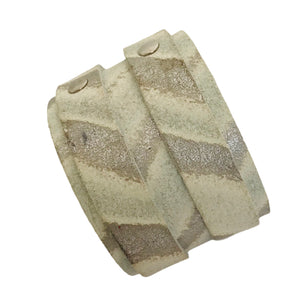 Bracelet de Force en Cuir Gris Métallique-Lima