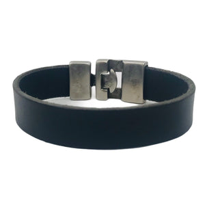 Bracelet Homme Cuir Plat Punto Ar 20 - Élégance Masculine en Noir et Brun