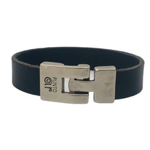 Charger l&#39;image dans la galerie, Bracelet Homme Cuir Plat Punto Ar 20 - Élégance Masculine en Noir et Brun
