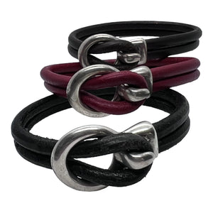 Bracelet Unisexe Cuir Rond Punto Ar Luz - Élégance et Style en Noir, Brun, et Rouge