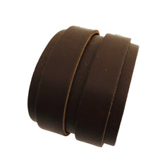 Charger l&#39;image dans la galerie, Bracelet de Force en Cuir Véritable Double Lanières Marrron Foncé-Mafra
