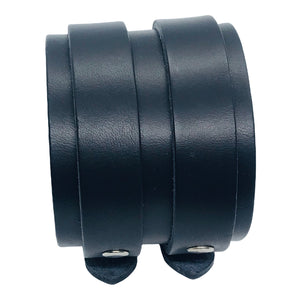 Bracelet de Force en Cuir Véritable Pour Homme et Femme Double Lanières Bracelet de Force en Cuir Véritable Double Lanières Noir-Maia