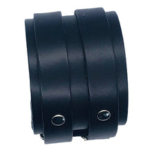 Charger l&#39;image dans la galerie, Bracelet de Force en Cuir Véritable Pour Homme et Femme Double Lanières Bracelet de Force en Cuir Véritable Double Lanières Noir-Maia
