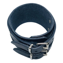 Charger l&#39;image dans la galerie, Bracelet de Force en Cuir Véritable Pour Homme et Femme Double Lanières Bracelet de Force en Cuir Véritable Double Lanières Noir-Maia
