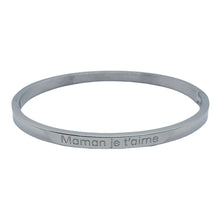 Charger l&#39;image dans la galerie, BRACELET MESSAGE argenté  &quot;Maman je t&#39;aime&quot;
