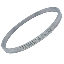 Charger l&#39;image dans la galerie, BRACELET MESSAGE argenté  &quot;Maman je t&#39;aime&quot;
