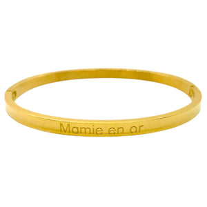 BRACELET MESSAGE doré  "Mamie en or"