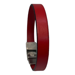 Bracelet Mixte Punto Ar 20 en Cuir Plat - Style Élégant en Noir, Brun, et Rouge