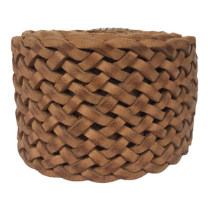 Ceinture Femme Cuir Véritable Tréssé 6 cm Boucle Ovale Western Cactus Largeur 7 cm-Camel-CTR2003