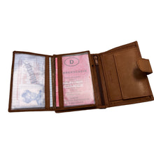 Charger l&#39;image dans la galerie, Portefeuille Cuir 3 Volets RMN 9916 Marron Clair
