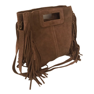 Sac Alba Taupe-Bandoulière en Croûte de Cuir - Raffinement Italien