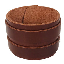 Charger l&#39;image dans la galerie, Bracelet de Force en Cuir Véritable Double Lanières Marron-SILVES
