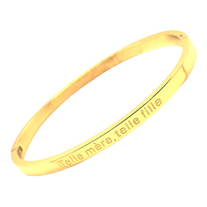 BRACELET MESSAGE doré "Telle mère telle fille"
