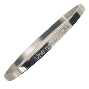BRACELET MESSAGE argenté  "Une amitié en or"