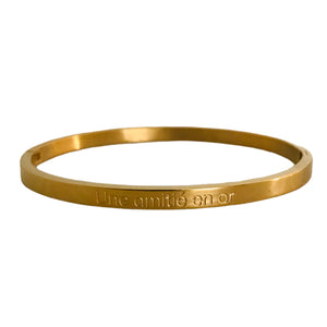 BRACELET MESSAGE doré  "Une amitié en or"