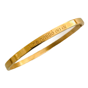 BRACELET MESSAGE doré  "Une amitié en or"