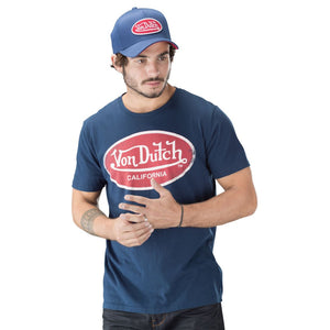 Tee Shirt Homme Von Dutch Col Rond Manches Courtes AARON/BLU-Bleu