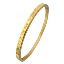 Charger l&#39;image dans la galerie, BRACELET MESSAGE doré  &quot;Vis la vie que tu aimes&quot;
