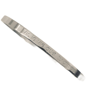 BRACELET MESSAGE argenté "Vis la vie que tu aimes"